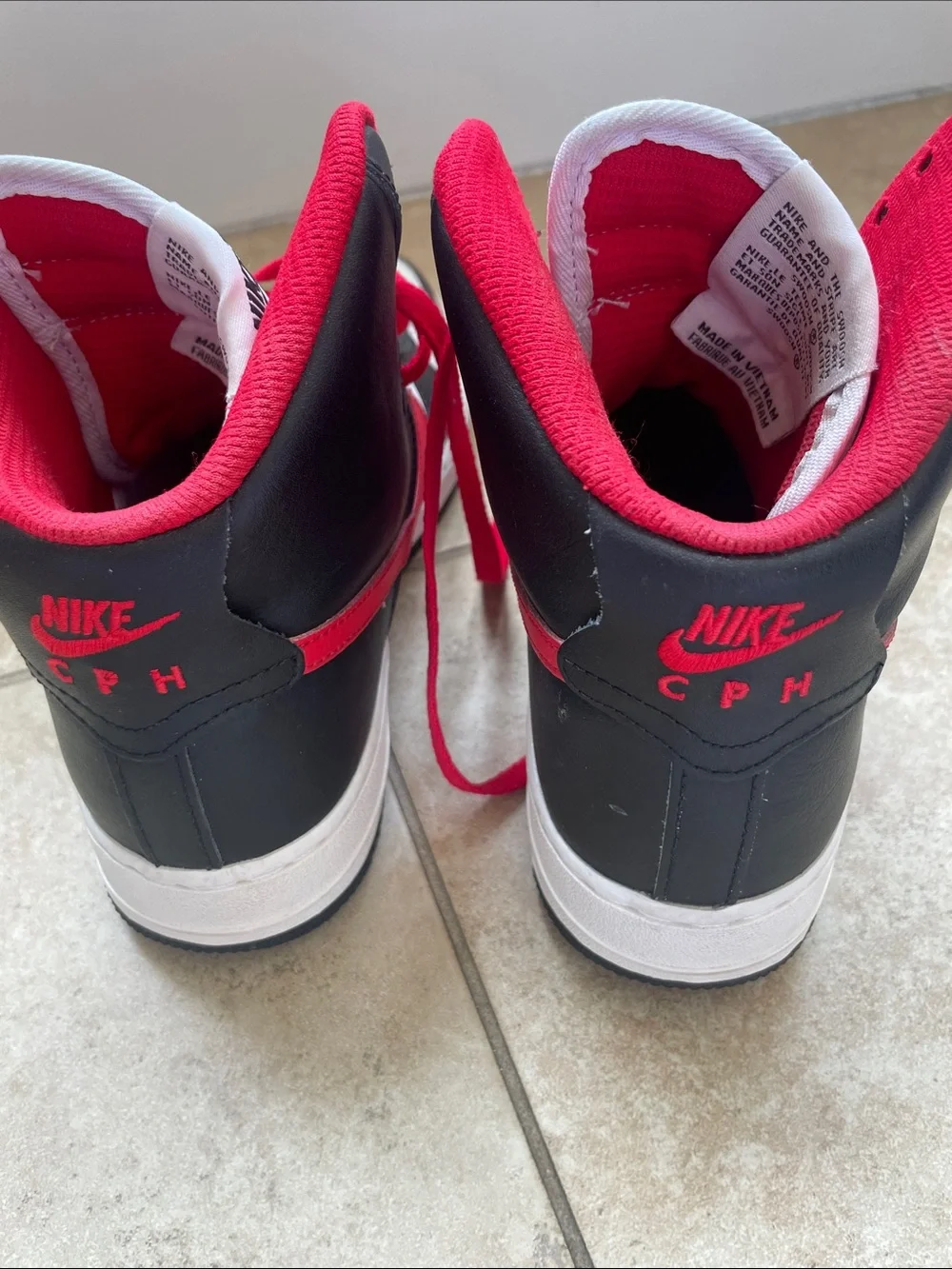 Nike Women’s High Top Sneakers - White, Black & Red
